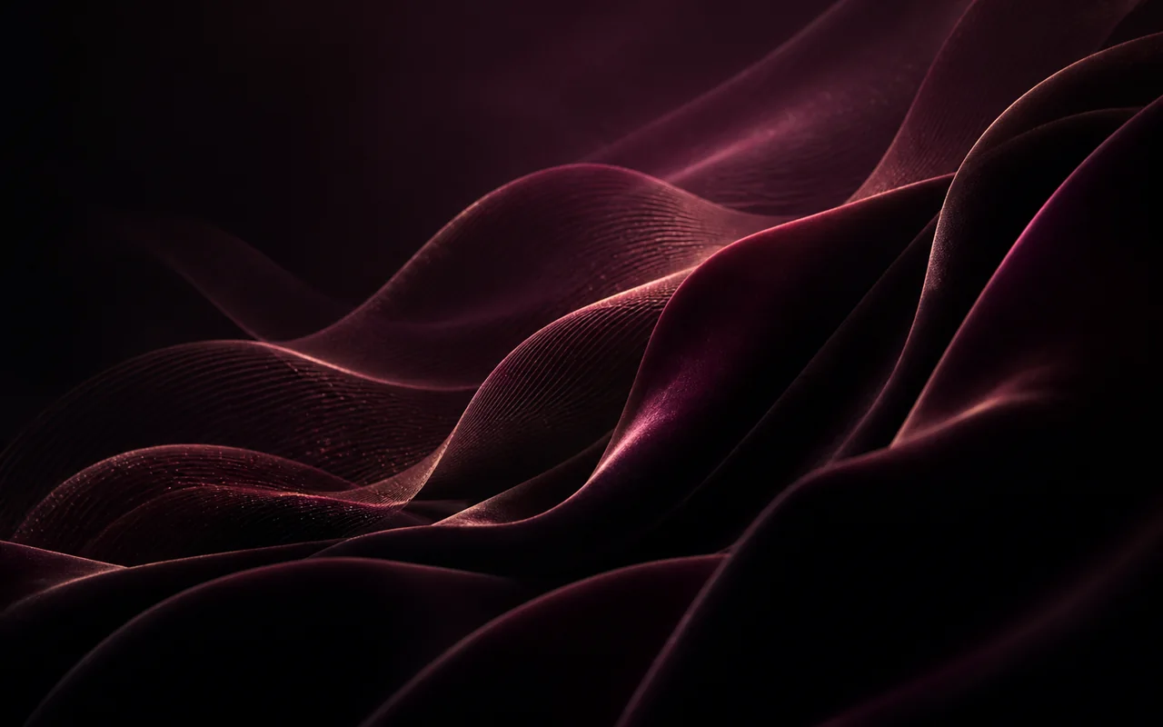 Abstract plum and magenta forms representing private conversation